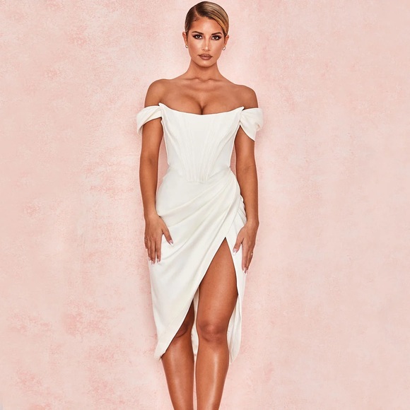 orange satin dress Ella Orange Off Shoulder Formal Dress - US 12